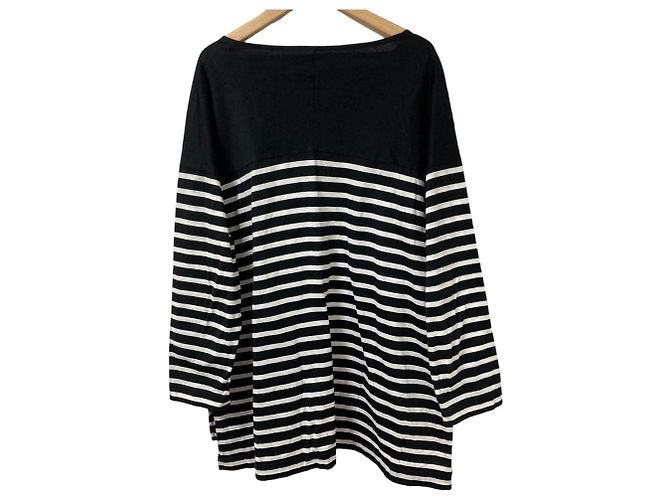 Autre Marque LE PHIL Striped Cotton Top Black - view 2