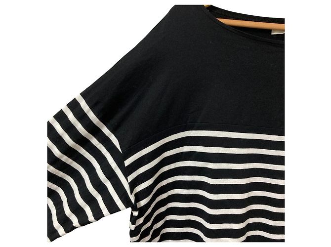 Autre Marque LE PHIL Striped Cotton Top Black - view 4