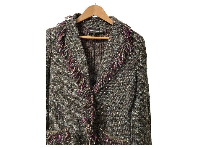 Abrigo de tweed Emporio Armani Negro - vista 2