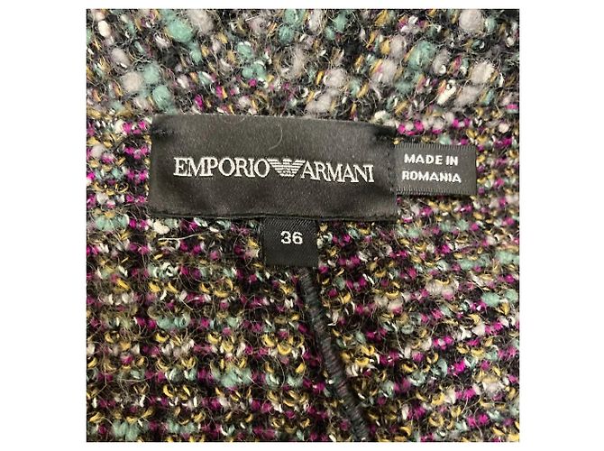 Abrigo de tweed Emporio Armani Negro - vista 4