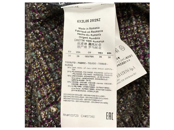 Abrigo de tweed Emporio Armani Negro - vista 5