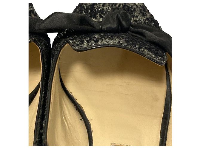 Décolleté Jimmy Choo GALA Glitter Ribbon Pumps Nero - vista 12