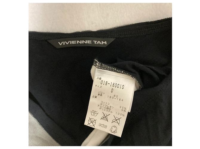 Autre Marque Top con scollo a V a strati VIVIENNE TAM Nero - vista 3
