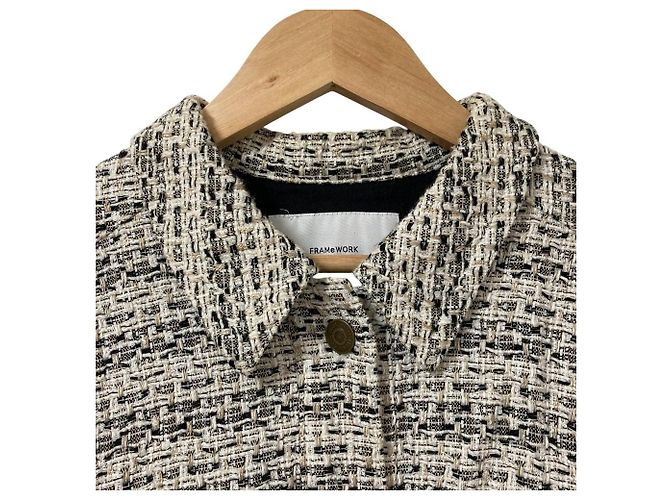 Autre Marque FRAMeWORK Tweed-Jacke Weiß - Ansicht 4