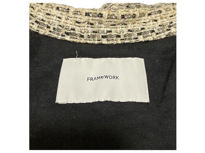 Autre Marque FRAMeWORK Tweed-Jacke Weiß - Ansicht 6