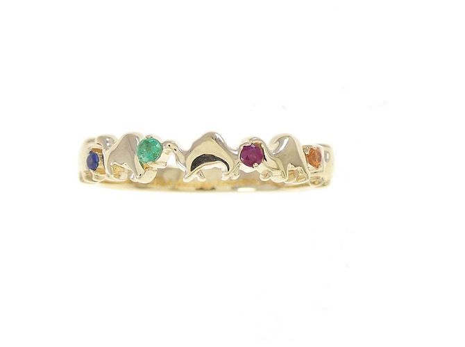 Autre Marque Vendome Ring aus K10 Gelbgold mit bunten Edelsteinen Golden - Ansicht 2