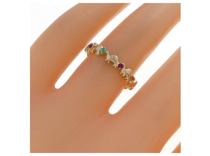 Autre Marque Vendome Ring aus K10 Gelbgold mit bunten Edelsteinen Golden - Ansicht 5