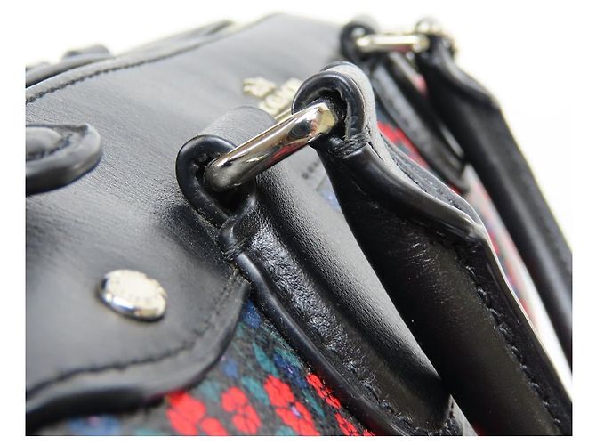 Borsa 2way Coach Mini Boston in PVC e pelle Nero Multicolore - vista 12