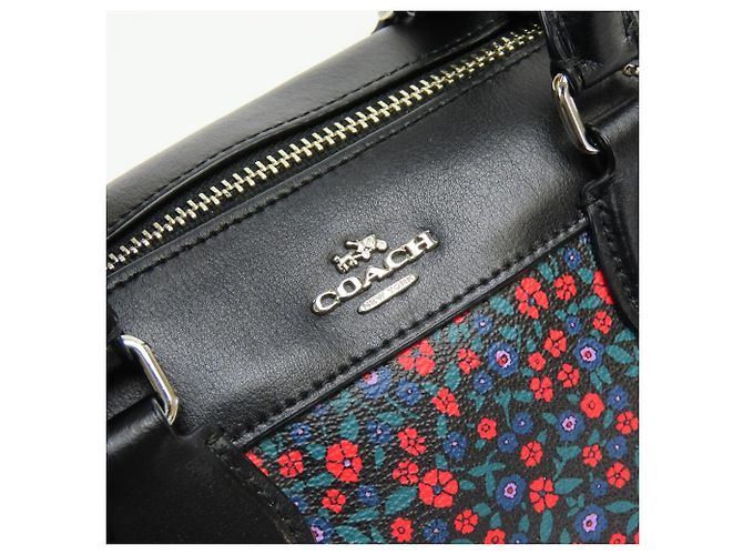 Borsa 2way Coach Mini Boston in PVC e pelle Nero Multicolore - vista 7
