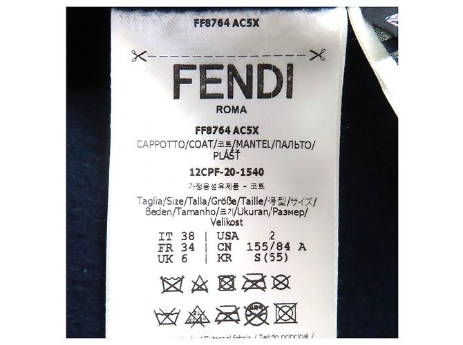 Abrigo largo de piel de visón Fendi Azul Azul marino - vista 10