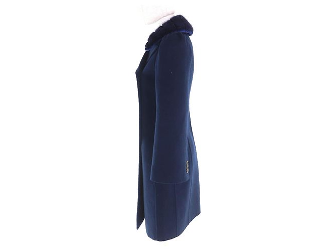 Abrigo largo de piel de visón Fendi Azul Azul marino - vista 2