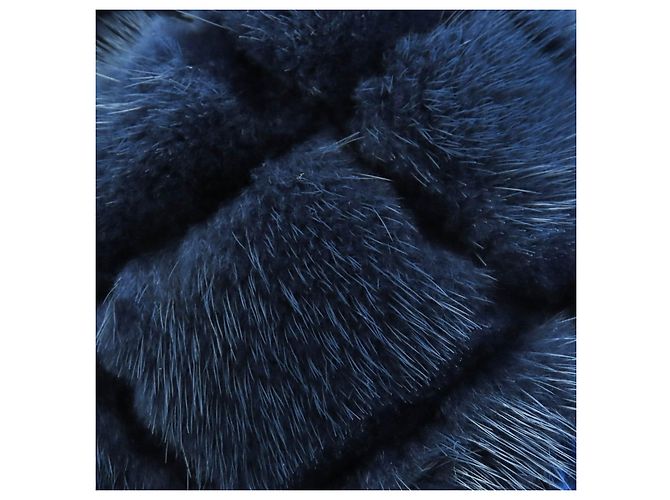 Abrigo largo de piel de visón Fendi Azul Azul marino - vista 7