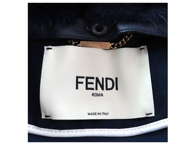 Abrigo largo de piel de visón Fendi Azul Azul marino - vista 8