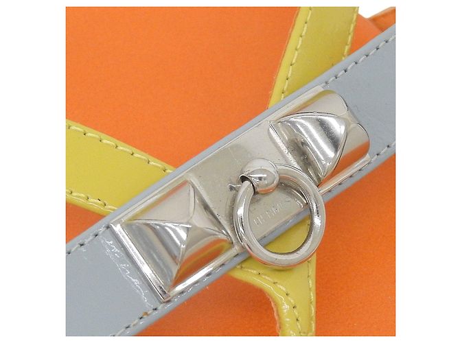 Hermès Leather Sandals 36 Orange Yellow Light blue - view 7