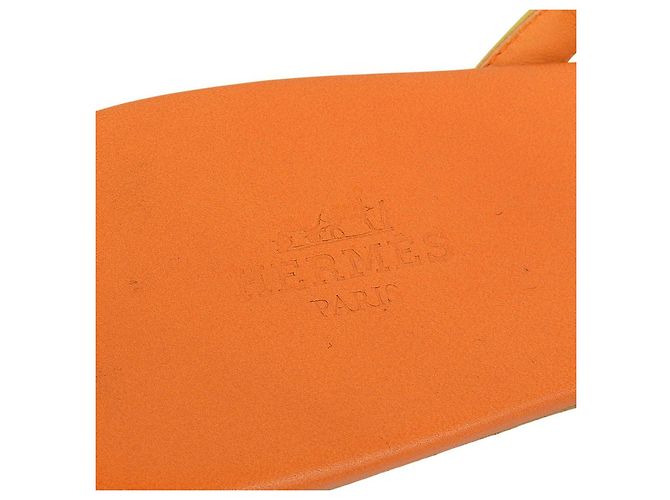 Hermès Leather Sandals 36 Orange Yellow Light blue - view 9