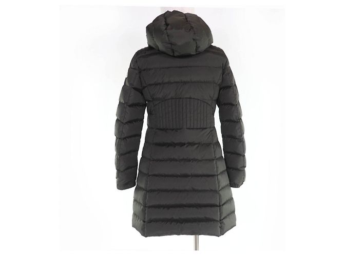 Moncler OROPHIN Leder-Daunenmantel Grün Khaki - Ansicht 3
