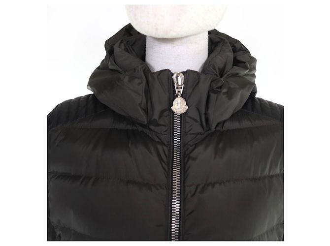 Moncler OROPHIN Leder-Daunenmantel Grün Khaki - Ansicht 4