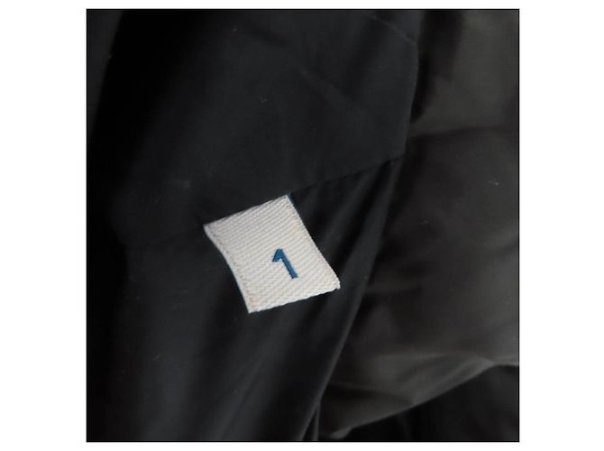Moncler OROPHIN Leder-Daunenmantel Grün Khaki - Ansicht 9