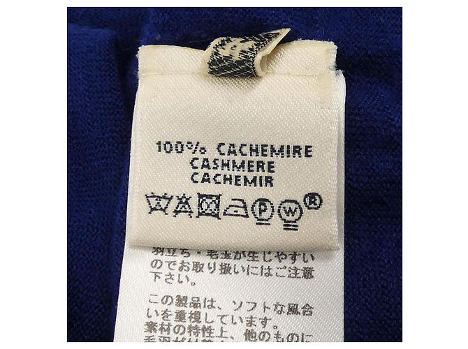 Hermès 56-7700 Cashmere Knitwear Blu Blu navy - vista 3