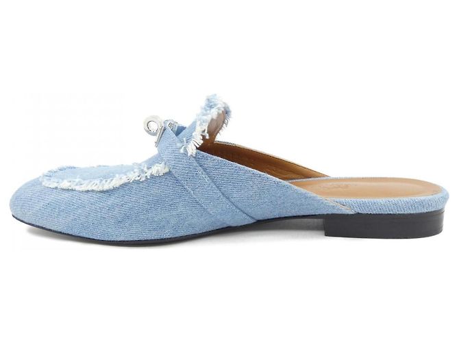 Hermès Oz Denim Sandalen Blau - Ansicht 2