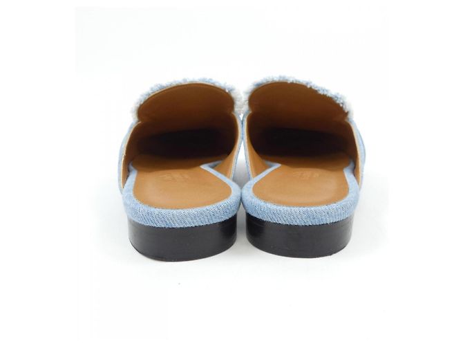 Hermès Oz Denim Sandalen Blau - Ansicht 5