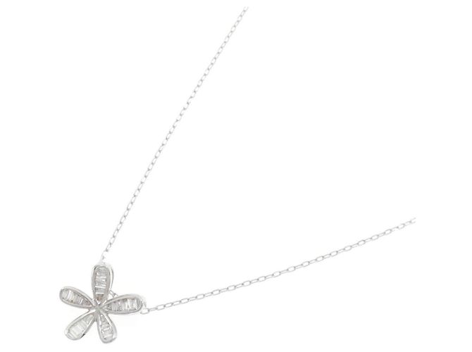 Autre Marque Collar de Flor en Oro Blanco Au750 y Diamantes Plata - vista 2