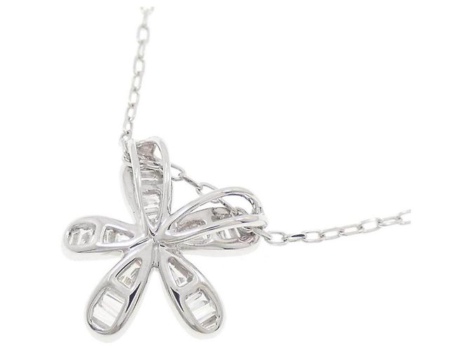 Autre Marque Collar de Flor en Oro Blanco Au750 y Diamantes Plata - vista 4