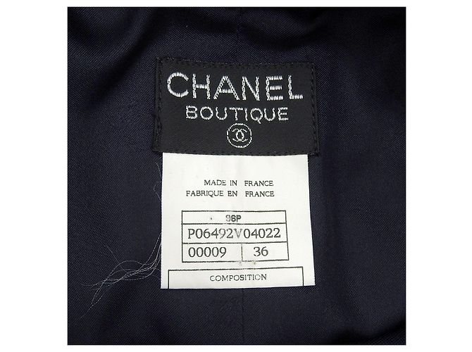 Falda Chanel de lana azul marino - vista 6