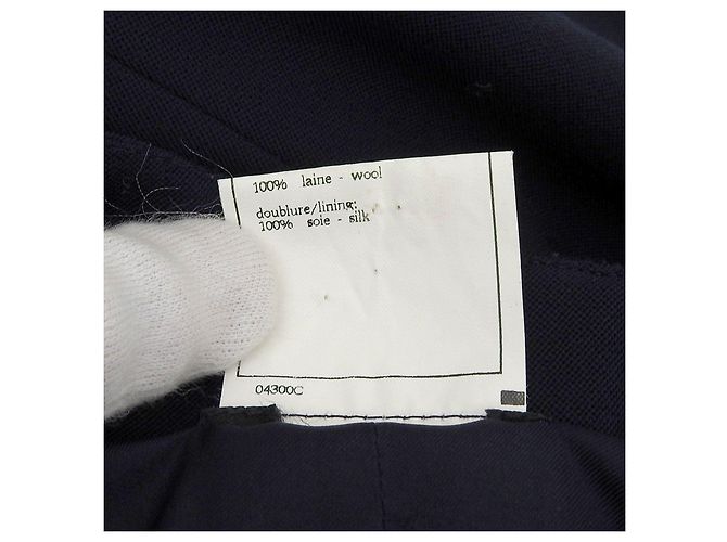 Falda Chanel de lana azul marino - vista 7