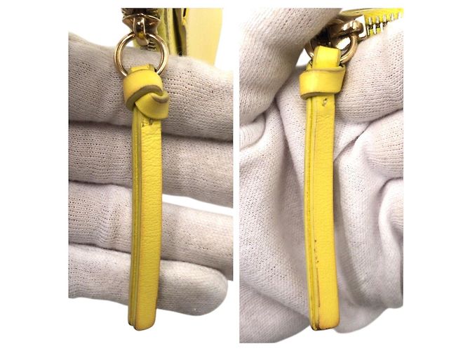Chloé Sense Leather Coin Card Case Amarillo - vista 6