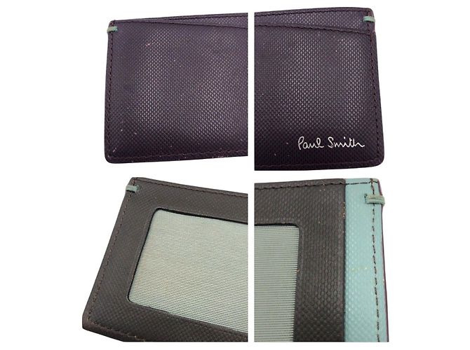 Paul Smith Leather Card Case Purple - view 5
