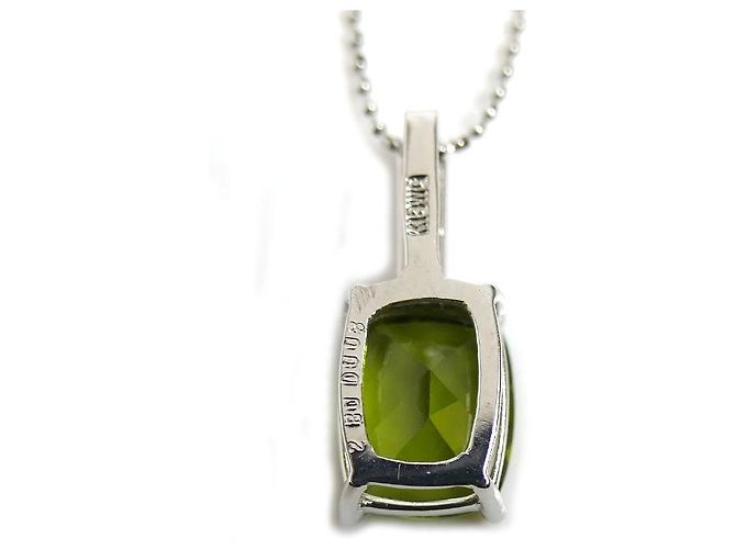 Autre Marque Collana in oro bianco Au750 con peridoto e diamante Argento - vista 3