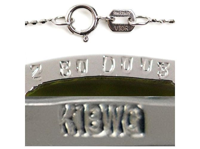 Autre Marque Collana in oro bianco Au750 con peridoto e diamante Argento - vista 5
