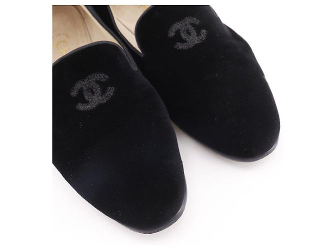 Mocassins en velours Chanel Coco Mark Noir - vue 4