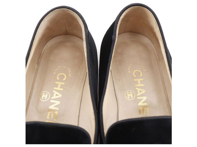 Mocassins en velours Chanel Coco Mark Noir - vue 6