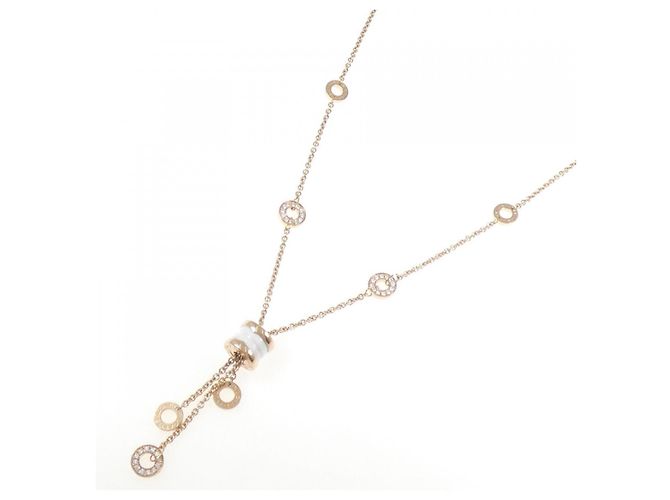 Bulgari Collar Bvlgari B.zero1 750 Pink Gold Ceramic Diamond Dorado - vista 2