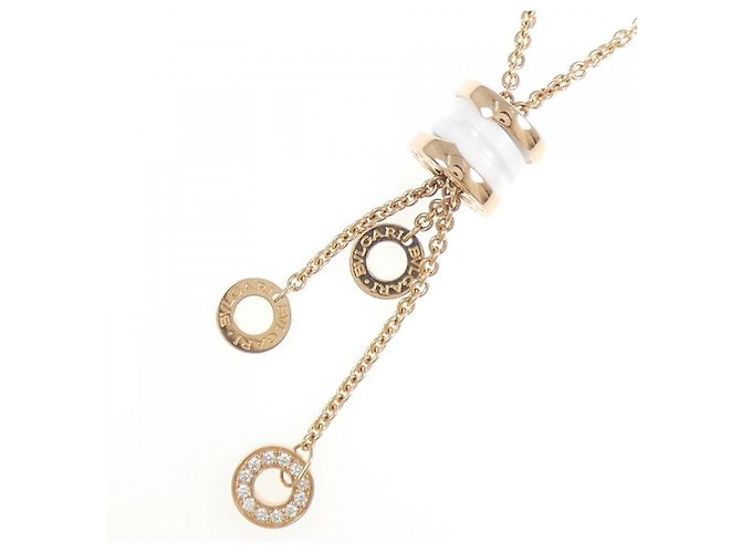 Bulgari Collar Bvlgari B.zero1 750 Pink Gold Ceramic Diamond Dorado - vista 3