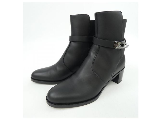 Hermès Stiefel aus schwarzem Leder 222091Z - Ansicht 3