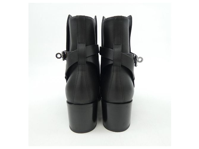 Hermès Stiefel aus schwarzem Leder 222091Z - Ansicht 5
