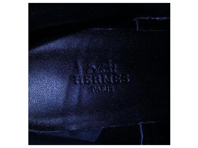 Hermès Stiefel aus schwarzem Leder 222091Z - Ansicht 6
