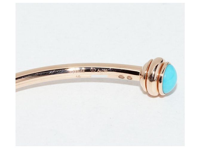 Bracciale Piaget Possession Au750 Oro Rosa Turchese Misura 16 Blu - vista 4