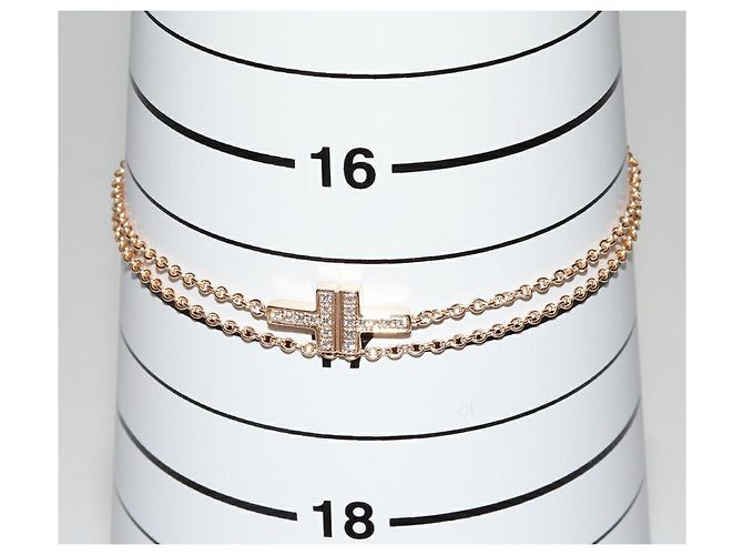 Bracciale Tiffany & Co. T TWO Au750 Oro Rosa Diamanti - vista 2
