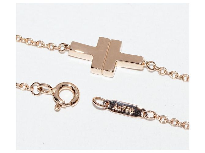 Bracciale Tiffany & Co. T TWO Au750 Oro Rosa Diamanti - vista 4