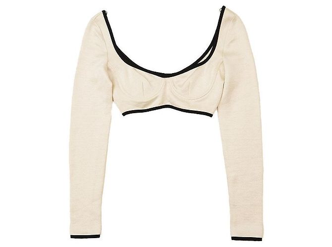 Top corto de punto de seda Chanel 21S P70684 Negro - vista 14