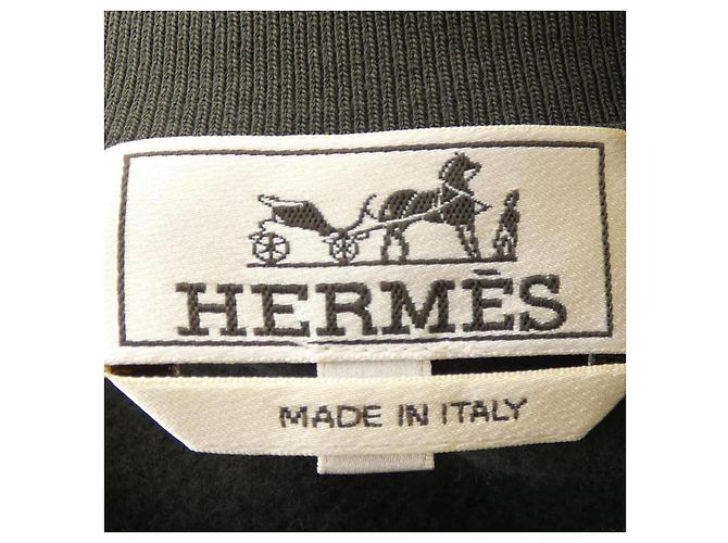 Hermès Sweatshirt de algodão Quarter Bash Hermes Verde Caqui - vista 4
