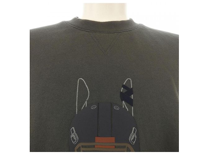 Hermès Sweatshirt de algodão Quarter Bash Hermes Verde Caqui - vista 5