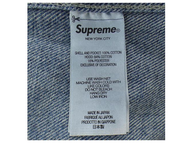 Supreme Worn Hooded Chore Coat Coat Azul - vista 3