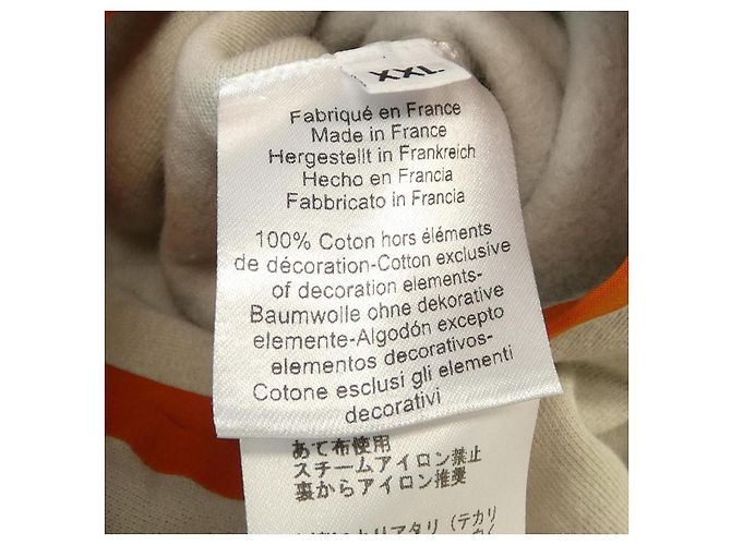 Hermès Hoodie de algodão Hermes Sellier Clou de Selle XXL Bege - vista 3