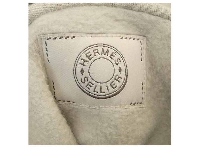 Hermès Hoodie de algodão Hermes Sellier Clou de Selle XXL Bege - vista 4