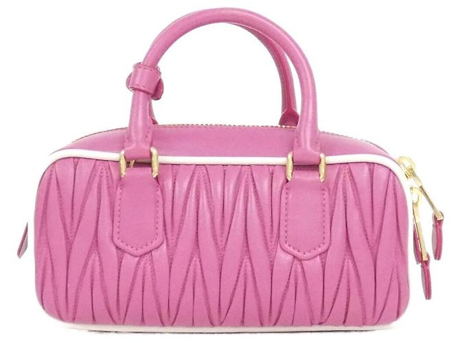 Borsa a tracolla Miu Miu 5BB142 Matelassé Pipi Rosa Bianco D'oro Fuschia - vista 2